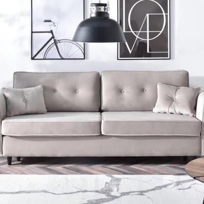 Schlafsofa LALESKA – beige/schwarz