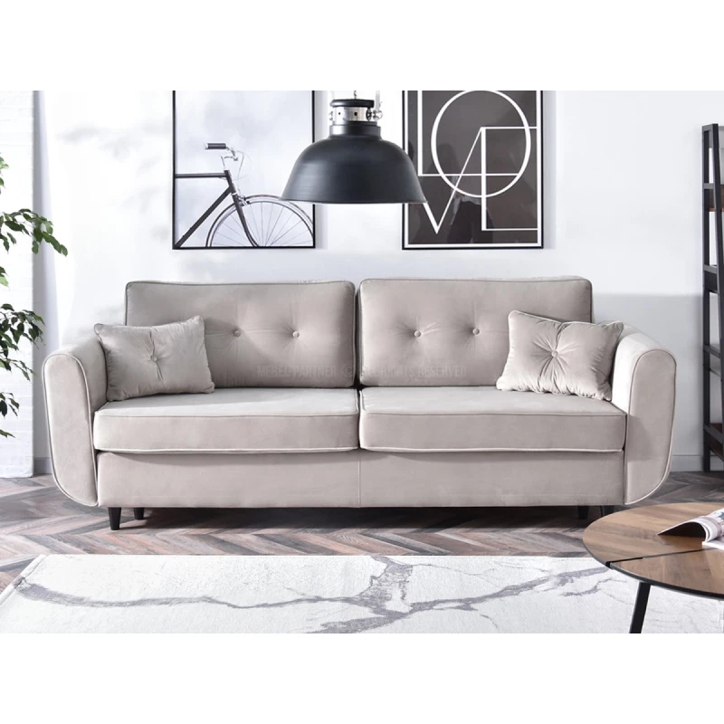 Schlafsofa LALESKA – beige/schwarz