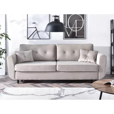 Schlafsofa LALESKA – beige/schwarz