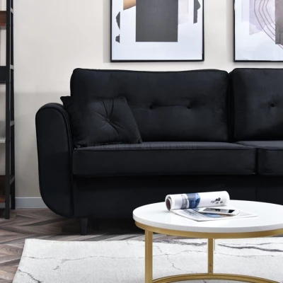 Schlafsofa LALESKA - schwarz / schwarz