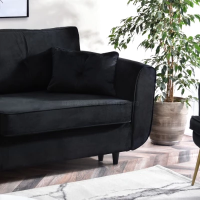 Schlafsofa LALESKA - schwarz / schwarz