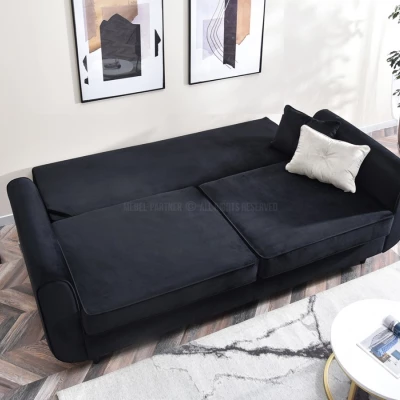 Schlafsofa LALESKA - schwarz / schwarz