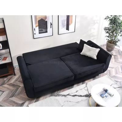 Schlafsofa LALESKA - schwarz / schwarz