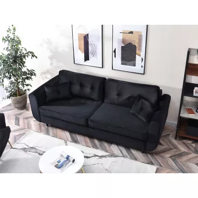 Schlafsofa LALESKA - schwarz / schwarz