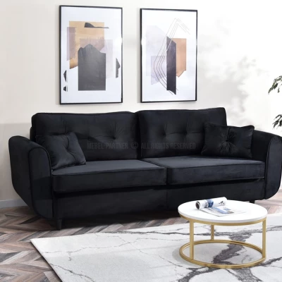 Schlafsofa LALESKA - schwarz / schwarz