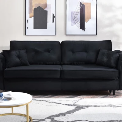 Schlafsofa LALESKA - schwarz / schwarz