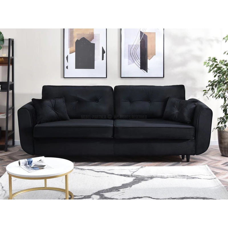 Schlafsofa LALESKA - schwarz / schwarz