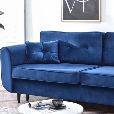 Schlafsofa LALESKA – dunkelblau/schwarz