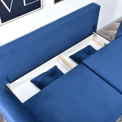 Schlafsofa LALESKA – dunkelblau/schwarz