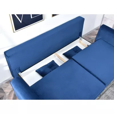 Schlafsofa LALESKA – dunkelblau/schwarz