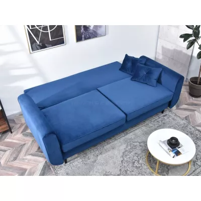 Schlafsofa LALESKA – dunkelblau/schwarz
