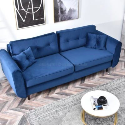 Schlafsofa LALESKA – dunkelblau/schwarz