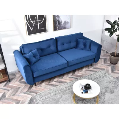 Schlafsofa LALESKA – dunkelblau/schwarz