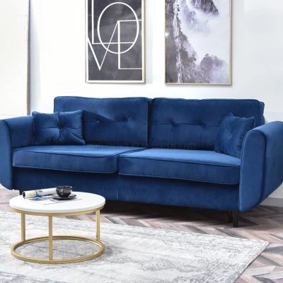 Schlafsofa LALESKA – dunkelblau/schwarz