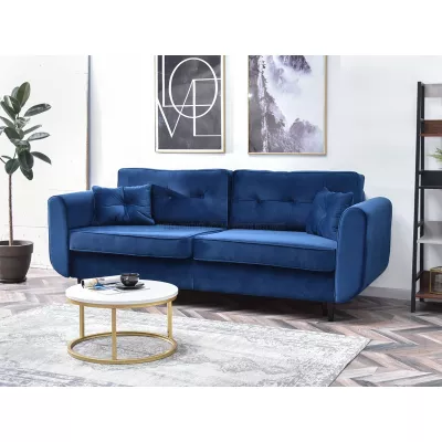 Schlafsofa LALESKA – dunkelblau/schwarz