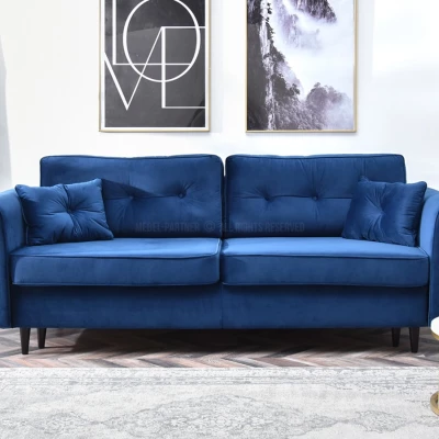 Schlafsofa LALESKA – dunkelblau/schwarz