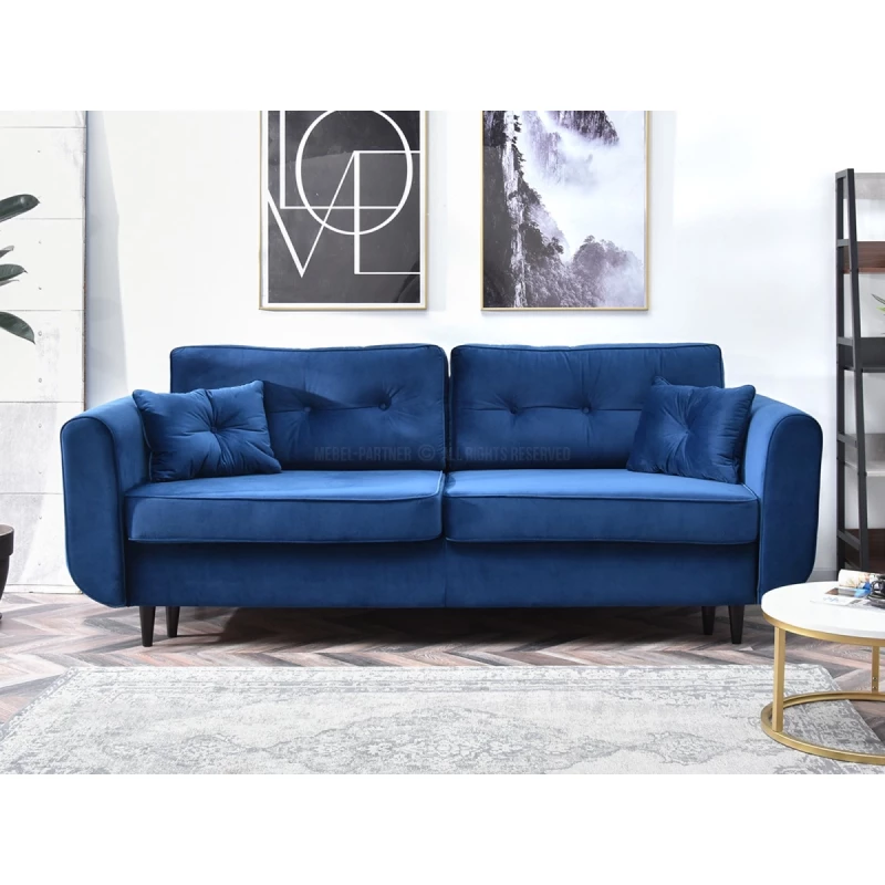 Schlafsofa LALESKA – dunkelblau/schwarz