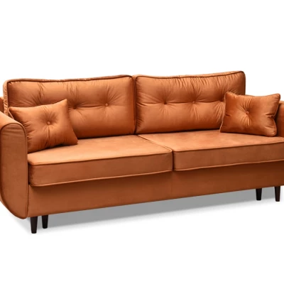 Schlafsofa LALESKA – Kupfer/Walnuss
