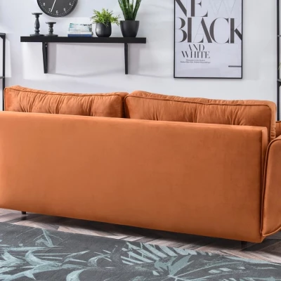 Schlafsofa LALESKA – Kupfer/Walnuss