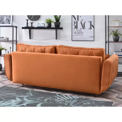 Schlafsofa LALESKA – Kupfer/Walnuss