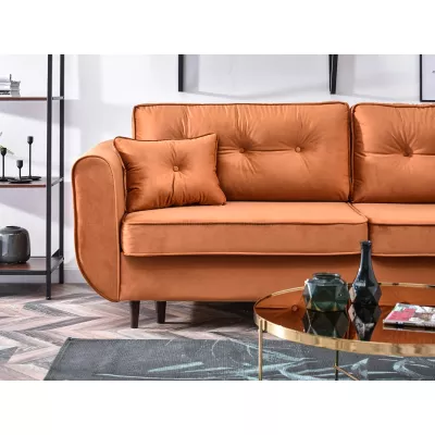 Schlafsofa LALESKA – Kupfer/Walnuss