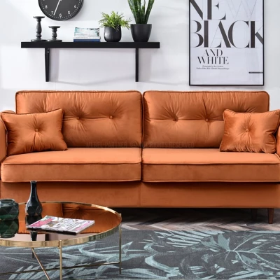 Schlafsofa LALESKA – Kupfer/Walnuss