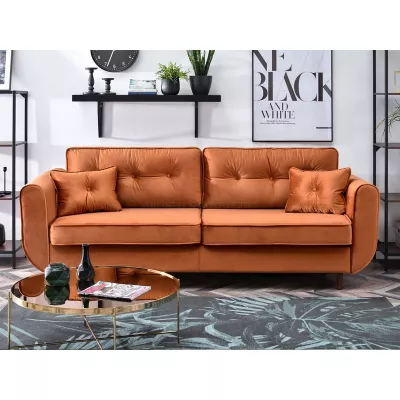 Schlafsofa LALESKA – Kupfer/Walnuss