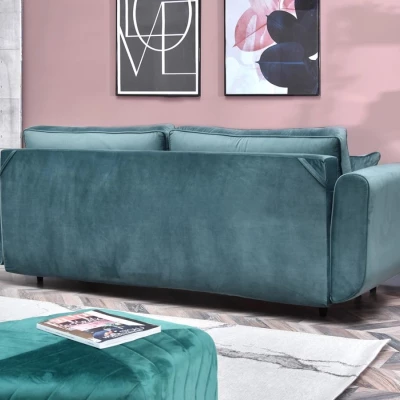 Schlafsofa LALESKA – Türkis/Schwarz