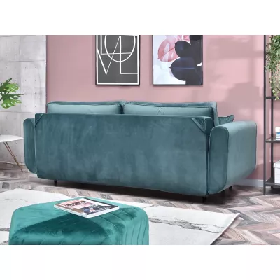 Schlafsofa LALESKA – Türkis/Schwarz