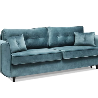 Schlafsofa LALESKA – Türkis/Schwarz