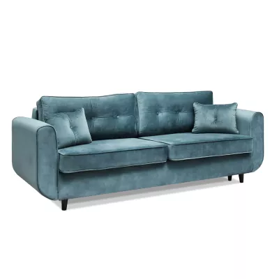 Schlafsofa LALESKA – Türkis/Schwarz