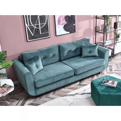 Schlafsofa LALESKA – Türkis/Schwarz
