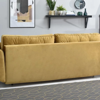 Schlafsofa LALESKA – Gold/Schwarz