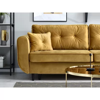 Schlafsofa LALESKA – Gold/Schwarz