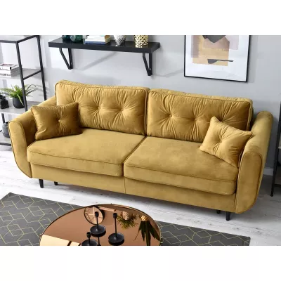 Schlafsofa LALESKA – Gold/Schwarz