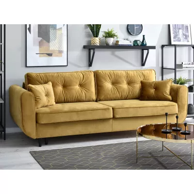 Schlafsofa LALESKA – Gold/Schwarz