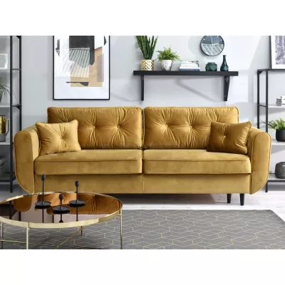 Schlafsofa LALESKA – Gold/Schwarz