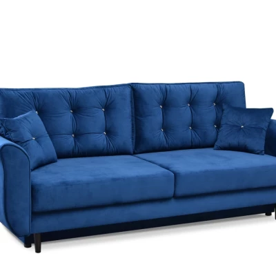 Sofa mit Stauraum PLAMEDI – dunkelblau/schwarz