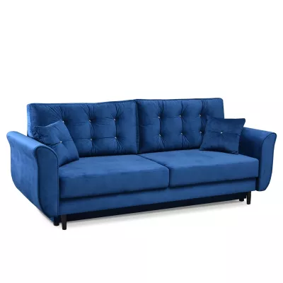 Sofa mit Stauraum PLAMEDI – dunkelblau/schwarz