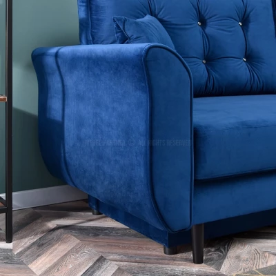 Sofa mit Stauraum PLAMEDI – dunkelblau/schwarz