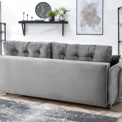 Sofa mit Stauraum PLAMEDI - grau/schwarz
