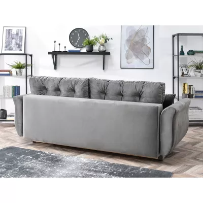 Sofa mit Stauraum PLAMEDI - grau/schwarz