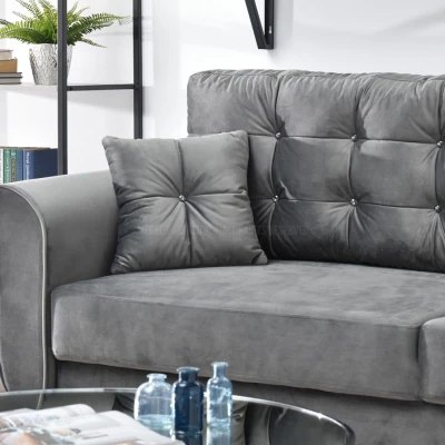 Sofa mit Stauraum PLAMEDI - grau/schwarz