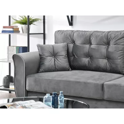 Sofa mit Stauraum PLAMEDI - grau/schwarz