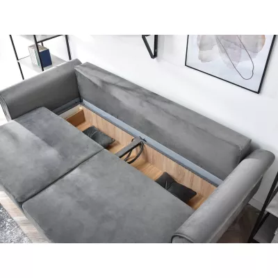Sofa mit Stauraum PLAMEDI - grau/schwarz