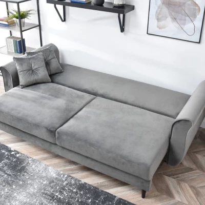 Sofa mit Stauraum PLAMEDI - grau/schwarz