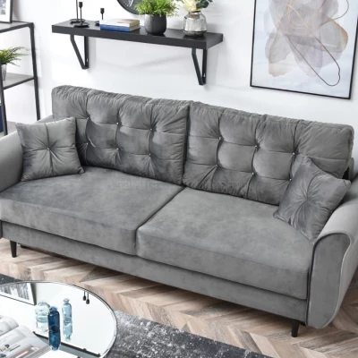 Sofa mit Stauraum PLAMEDI - grau/schwarz