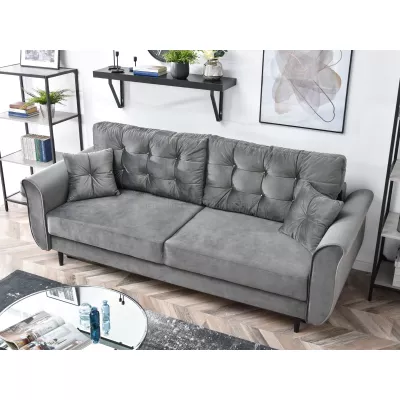 Sofa mit Stauraum PLAMEDI - grau/schwarz