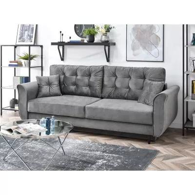 Sofa mit Stauraum PLAMEDI - grau/schwarz