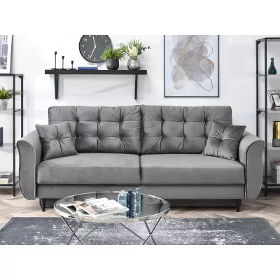 Sofa mit Stauraum PLAMEDI - grau/schwarz